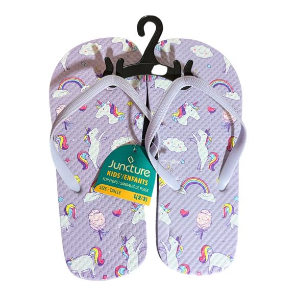 Kids Sandals Size L 2/3 Purple Unicorn - Picture 2 of 3